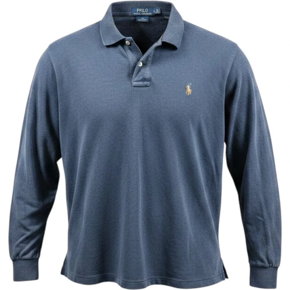 Polo Ralph Lauren Pima Soft Touch Long Sleeve Polo Golf Shirt Mens XL Navy